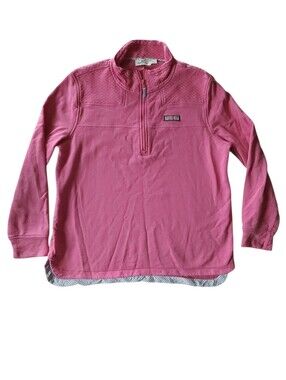 Vineyard Vines Pink Quarter Zip Pullover Sweater Sz L